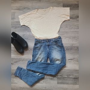 Stretchy cream colored top